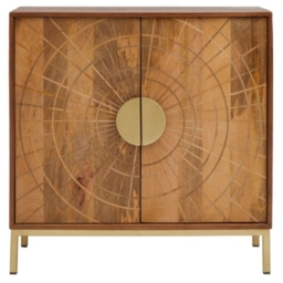 Sona Brown Mango Wood Sunburst Small Sideboard - 2 Doors