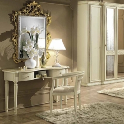 Camel Siena Ivory Italian 2 Drawer Dressing Table