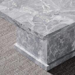 Turin Square Dining Table - 8 Seater - 140cm - Grey Marble - thumbnail 3