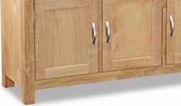 New Trinity Natural Oak 130cm Medium 3 Door Sideboard - thumbnail 2
