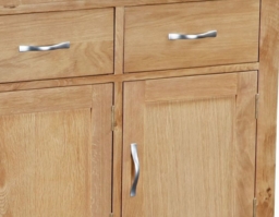 New Trinity Natural Oak 130cm Medium 3 Door Sideboard - thumbnail 3