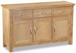 New Trinity Natural Oak 130cm Medium 3 Door Sideboard