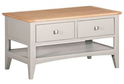 Lowell Grey and Oak Coffee Table with 4 Drawer Storage - image 1