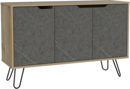 Manhattan Pine and Stone Effect 3 Door Sideboard with Hairpin Legs - thumbnail 3