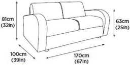 Jay-Be Retro Luxury Reflex Foam 2 Seater Sofa - Cream Fabric - thumbnail 3