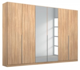 Rauch Alabama 271cm Oak 6 Door Mirror Wardrobe