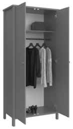 Tromso Grey 2 Door Wardrobe - thumbnail 3