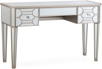 Vida Living Rosa Geometric Mirrored 3 Drawer Dressing Table - image 1