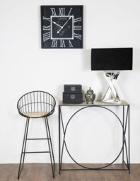 Ekanshi Nickel and Black Metal Console Table - thumbnail 4