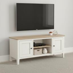 Marlow TV Unit - 2 Door - White - thumbnail 1