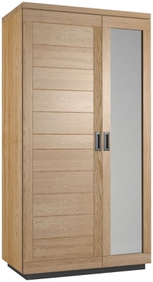 Fusion Oak 2 Door Wardrobe with Mirror