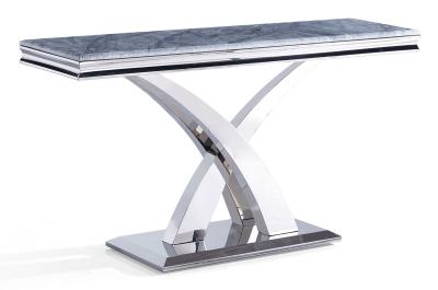 Lisbon Grey Marble and Chrome Console Table - image 1