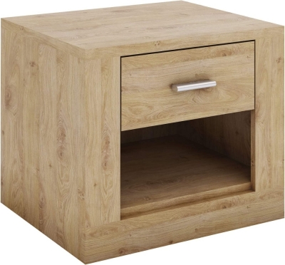 Rotan Shetland Oak 1 Drawer Bedside Cabinet - image 1