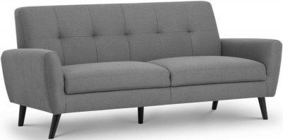 Monza Grey Linen Fabric 3 Seater Sofa - image 1