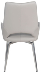 2 x Spinello Taupe Faux Leather Swivel Dining Chair with Chrome Base - thumbnail 5