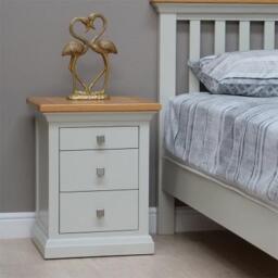Homestyle GB Cotswold Oak and Painted Bedside Cabinet
