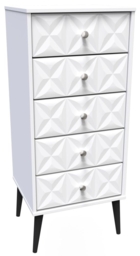 Pixel Matt White 5 Drawer Tall Chest with Integrated Wireless Charging - thumbnail 2