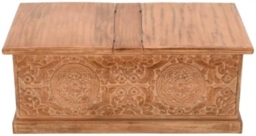 Artwork Brown Coffee Table Blanket Box