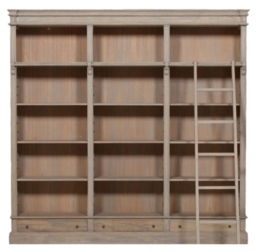 Rustic Wooden Bookcase with Ladder