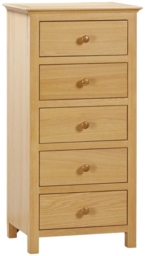 Arlington Oak 5 Drawer Wellington Chest - thumbnail 3