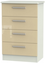 Knightsbridge Mushroom and Cashmere Matt 4 Drawer Midi Chest
