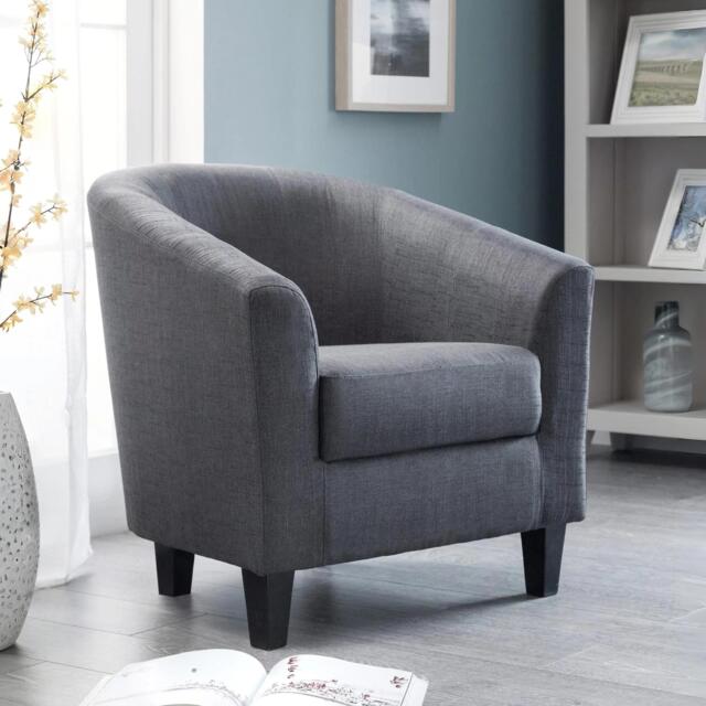 Hugo Grey Fabric Tub Chair