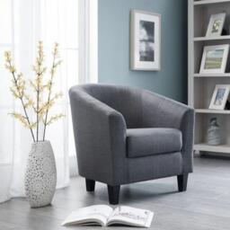 Hugo Grey Fabric Tub Chair - thumbnail 3