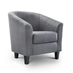 Hugo Grey Fabric Tub Chair - thumbnail 2