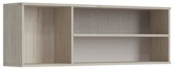 Denim Shelf in Light Walnut, Grey Fabric Effect and Cashmere