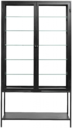 NORDAL Mondo Black 2 Door Glass Display Cabinet