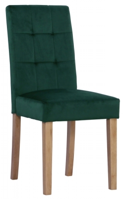 2 x Forest Green Fabric Dining Chair - image 1