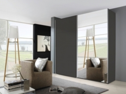 Beluga Extra 2 Door Sliding Wardrobe in Graphite - W 225cm - thumbnail 1