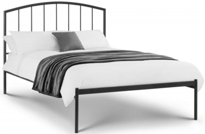 Onyx Satin Grey Metal Bed - Comes in Single and Double Size Options - image 1