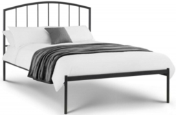 Onyx Satin Grey Metal Bed - Comes in Single and Double Size Options - thumbnail 1