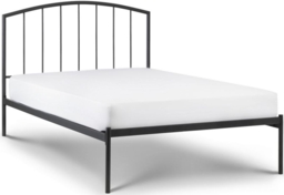 Onyx Satin Grey Metal Bed - Comes in Single and Double Size Options - thumbnail 2