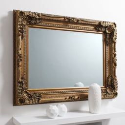 Carved Louis Gold Rectangular Mirror - 89.5cm x 120cm - thumbnail 2