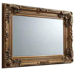 Carved Louis Gold Rectangular Mirror - 89.5cm x 120cm - thumbnail 1