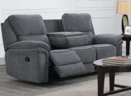 Belmont Grey Fabric 3 Seater Recliner Sofa
