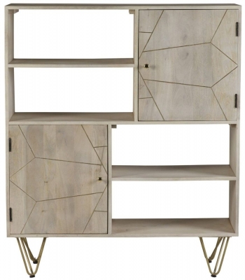 Mango Light Gold Solid Wood Display Cabinet - image 1