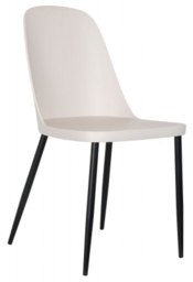 2 x Addison Calico Plastic Duo Dining Chair with Black Metal Legs