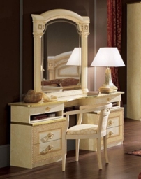 Aida Dressing Table - Double Pedestal - Ivory - thumbnail 1