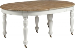 Asbury Old Pine White Painted Dining Table, 125cm-325cm Seats 4 to 12 Diners Oval Extending Top with Turned Legs - Gerogian Style - thumbnail 1