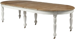 Asbury Old Pine White Painted Dining Table, 125cm-325cm Seats 4 to 12 Diners Oval Extending Top with Turned Legs - Gerogian Style - thumbnail 2
