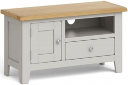 Guilford Country Grey and Oak Small TV Unit, 90cm with Storage for Television Upto 32in Plasma - thumbnail 1
