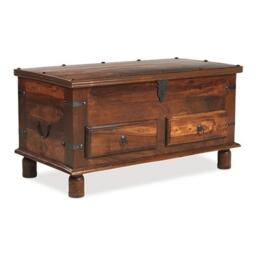 Indian Sheesham 2 Drawer Trunk Coffee Table - thumbnail 2