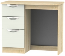 Camden Gloss Cashmere and Oak Effect 3 Drawer Single Dressing Table