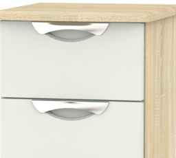 Camden Gloss Cashmere and Oak Effect 3 Drawer Single Dressing Table - thumbnail 2