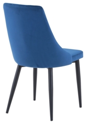 2 x Darwen Dark Blue Fabric Dining Chair with Black Legs - thumbnail 3