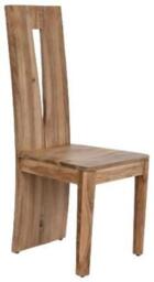 2 x Modern Acacia Wood High Back Dining Chair - thumbnail 1