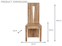 2 x Modern Acacia Wood High Back Dining Chair - thumbnail 5